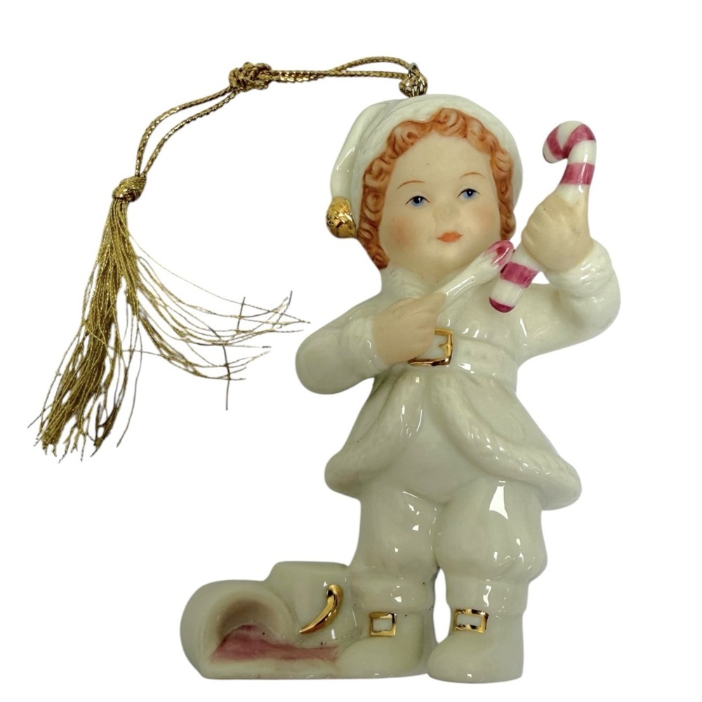 Vintage Lenox Finishing Touches "Painting Stripes" Porcelain Christmas Ornament